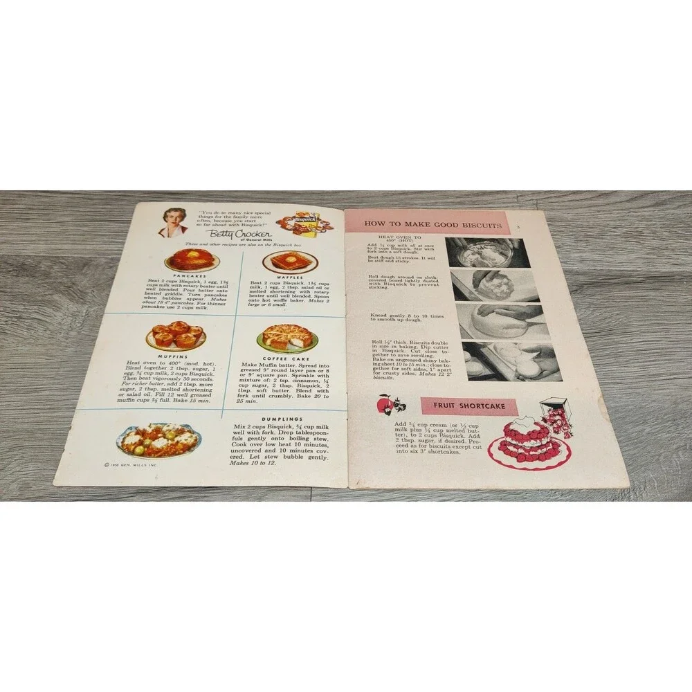 Vintage Betty Crocker Cook Books 1956 Bisquick & 1957 Softasilk Special Cakes